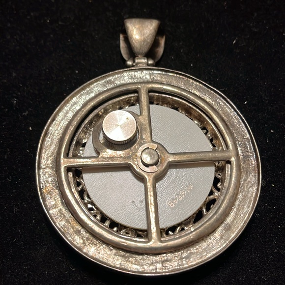 Silver Dollar Rhinestone Sign Pendant - Picture 3 of 17